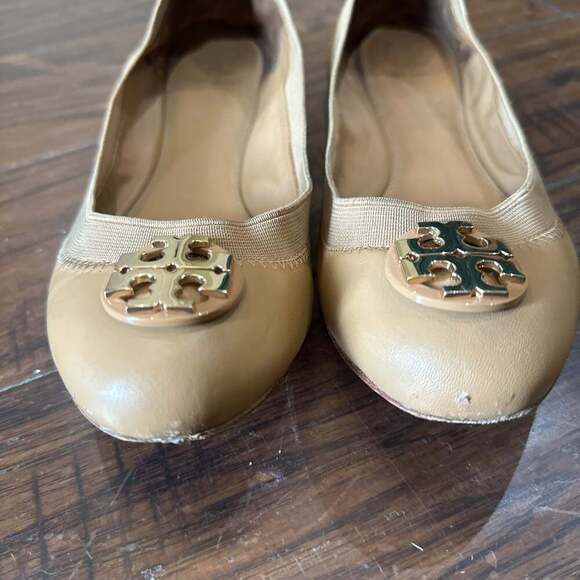Tory Burch Minnie Travel Ballet Flats, Tan Leather, Women's Size 7.5 - Picture 3 of 5